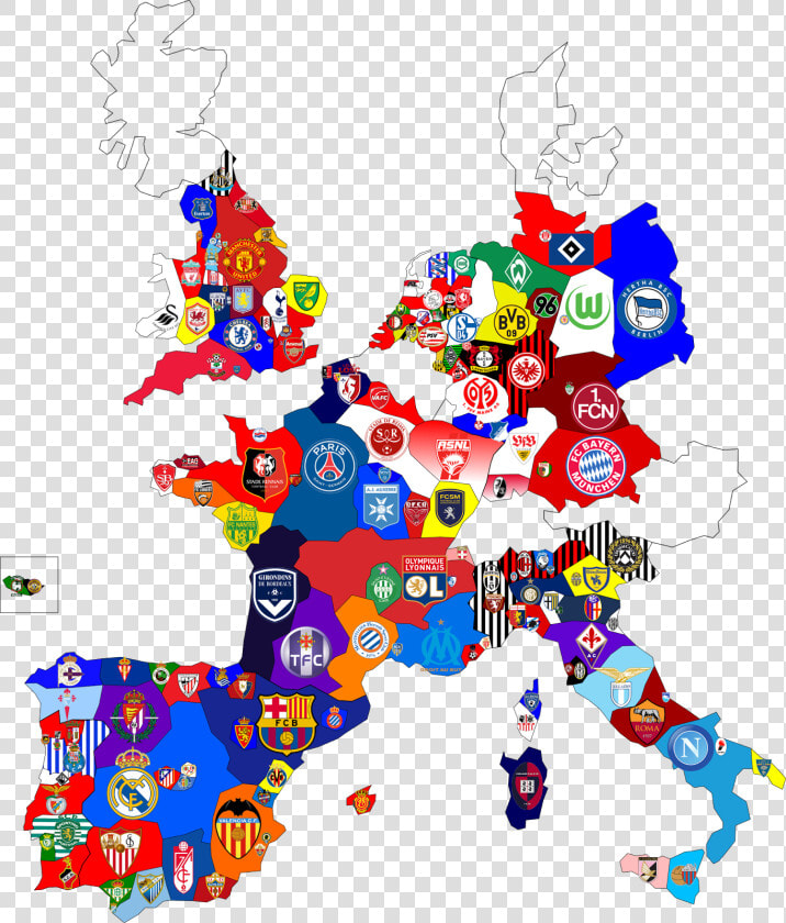 European Soccer Teams   French Football Teams Map  HD Png DownloadTransparent PNG