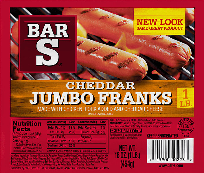 Cheddar Franks   Bar S Hot Dogs  HD Png DownloadTransparent PNG