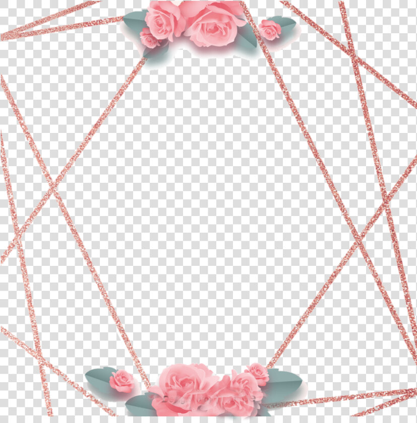  ftestickers  flowers  glitter  rosegold  frame  borders   Rose Gold Flower Glitter Border  HD Png DownloadTransparent PNG