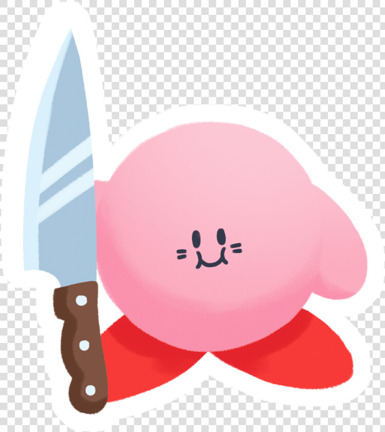 Transparent Kirby   Kirby With A Knife Png  Png DownloadTransparent PNG