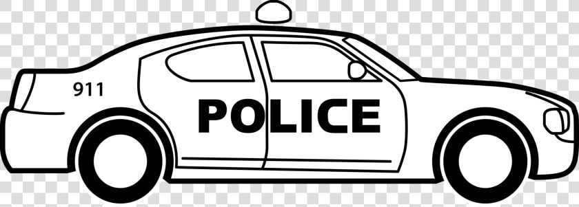 Line Art compact Car monochrome Photography   Police Car Line Art  HD Png DownloadTransparent PNG