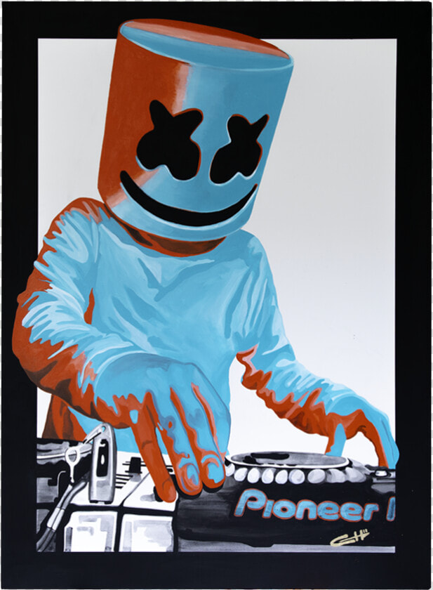 Marshmello Painting By Casey Lynn Hancock   Poster  HD Png DownloadTransparent PNG