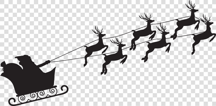 Santa Claus Silhouette Png Clip Artu200b Gallery Yopriceville   Santa Claus Reindeer Silhouette Png  Transparent PngTransparent PNG