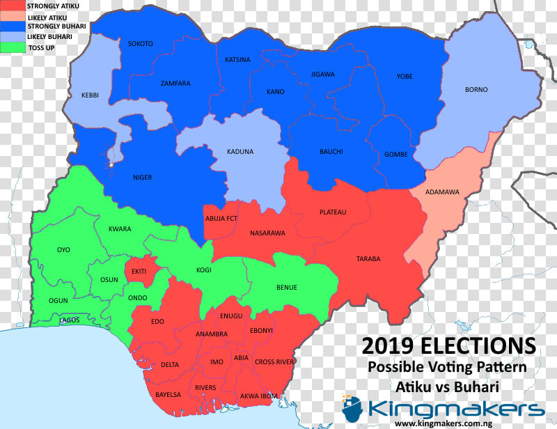 Transparent Nigerian Flag Png   Nigeria Electoral Map 2019  Png DownloadTransparent PNG