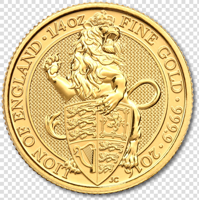 Queen S Beasts Lion 1 4oz Gold Coin 2016 Motif   2019 Falcon 2 Oz Queens Beasts  HD Png DownloadTransparent PNG