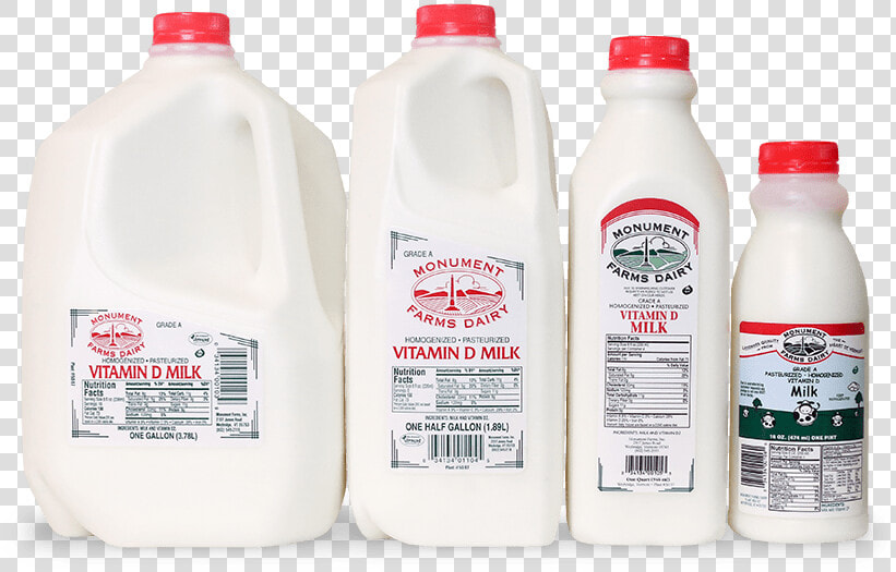 A Pint  Quart  Half Gallon  And Gallon Jug Of Monument   Quart Pint Of Milk  HD Png DownloadTransparent PNG