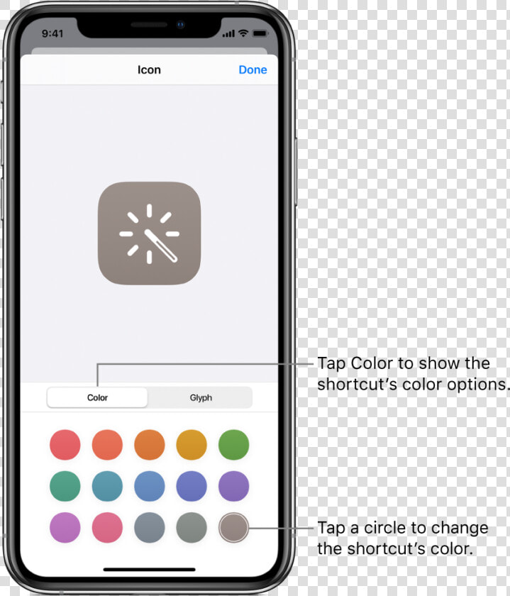 Icon Screen Showing Shortcut Color Options   Shortcut  HD Png DownloadTransparent PNG