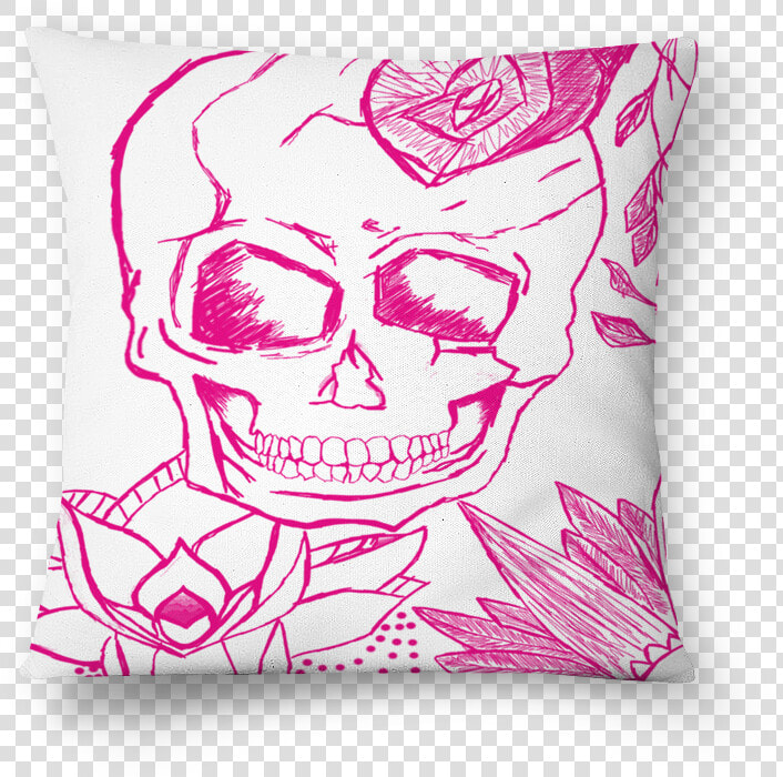 Almofada Caveira Sketch De Luísa Feinna   Cushion  HD Png DownloadTransparent PNG