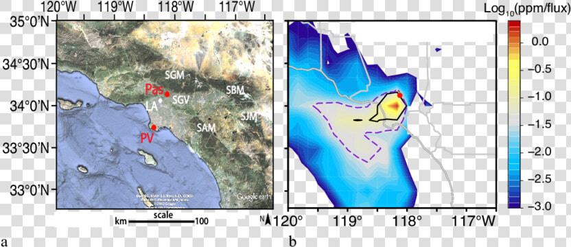 Google Earth Map Showing The Location Of Pasadena  pas    Santa Barbara  HD Png DownloadTransparent PNG