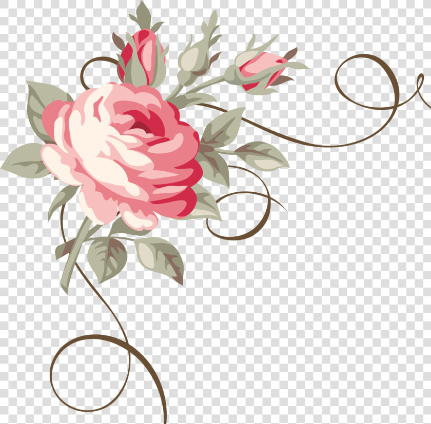 Clip Art Arabesco Floral Png   Floral Ornament With Rose  Transparent PngTransparent PNG