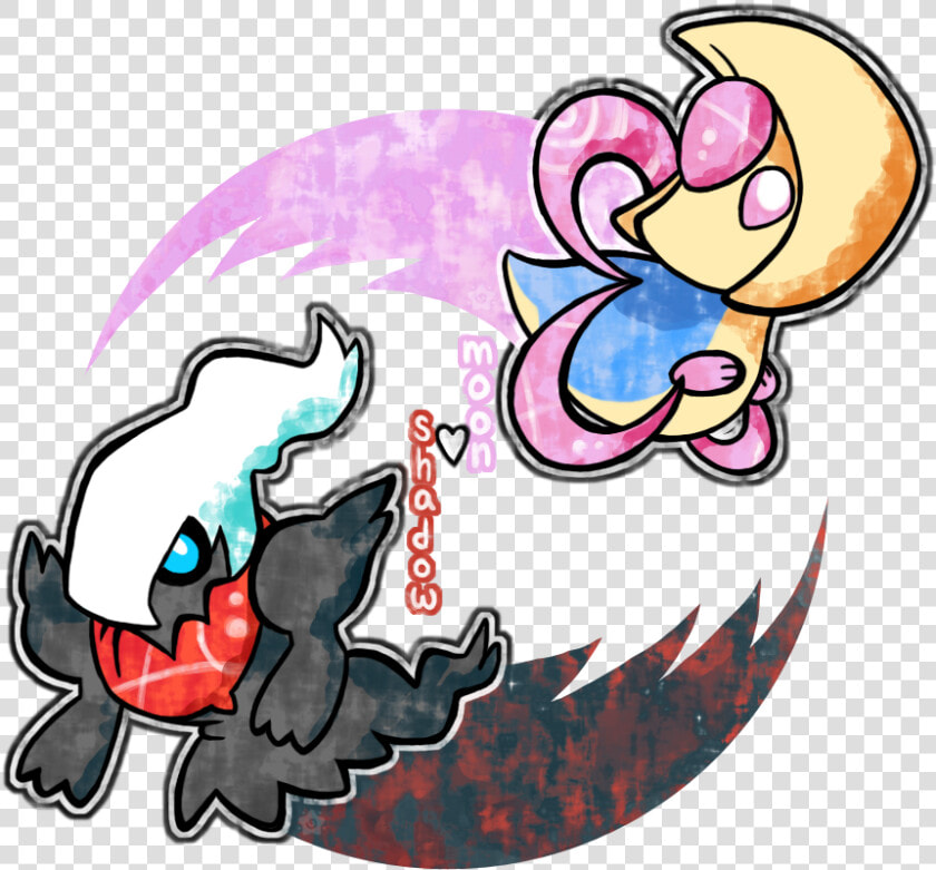   Moon Shadow     Pokemon Chibi Cresselia Y Darkrai  HD Png DownloadTransparent PNG