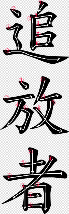 Kanji Writing Order For 追放者  HD Png DownloadTransparent PNG