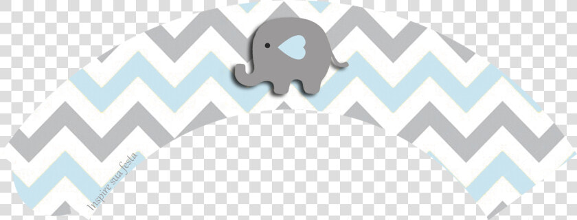 Baby Elephant In Grey And Light Blue Chevron Free Printable   Wrappers Para Cupcakes Rosa Png  Transparent PngTransparent PNG