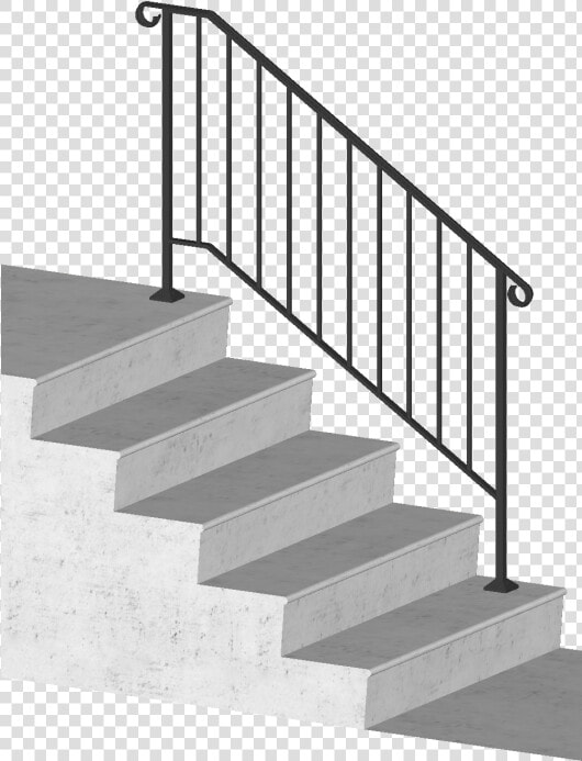 Picket 4 4 Foot Post To Post Spans 4 Stair Risers   Handrails For Concrete Steps  HD Png DownloadTransparent PNG