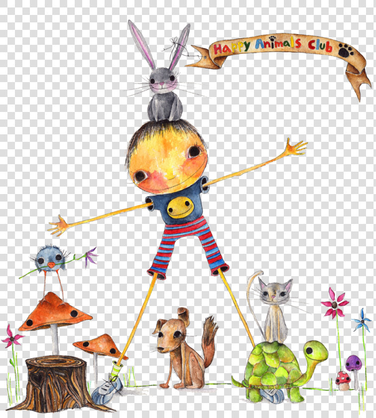 Pinpoints 1702 Happy Animals Club 300   Cartoon  HD Png DownloadTransparent PNG