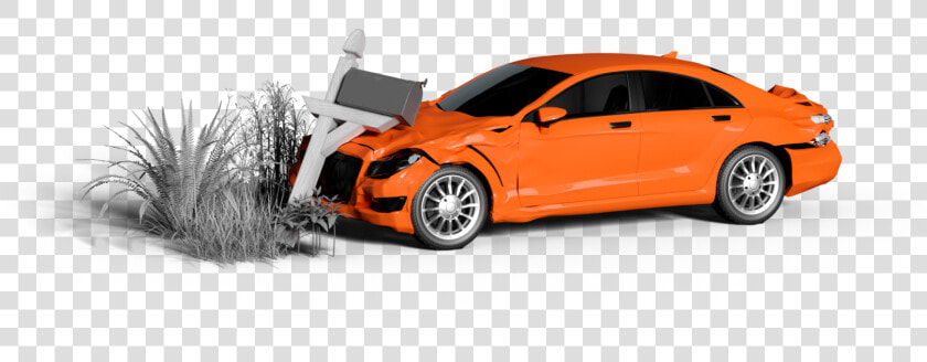 Orange Sedan Has Hit A Mailbox  The Front Of The Car   Root Insurance Car Hits Mailbox  HD Png DownloadTransparent PNG