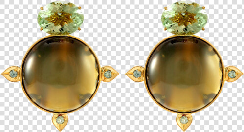 Gold Earrings With Andosolite And Green Sapphires   Earrings  HD Png DownloadTransparent PNG