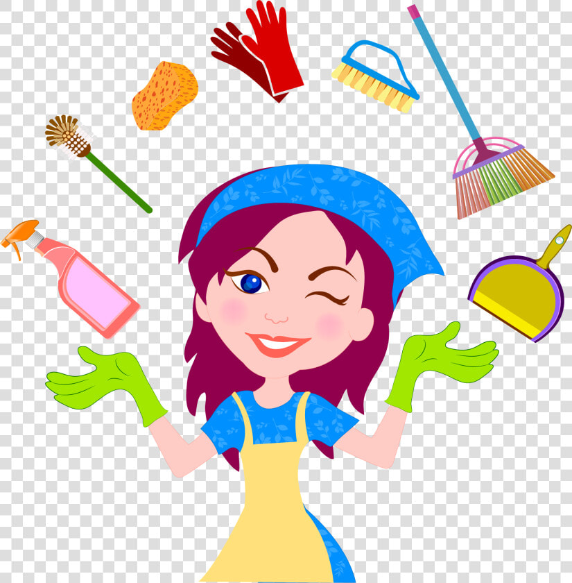 Cleaner Housekeeping Service House Maid Cleaning Clean   Cleaning Cartoon  HD Png DownloadTransparent PNG