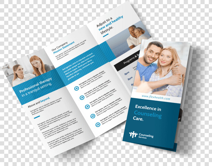 Excellent Counseling Tri fold Brochure Template Preview   Counselling Tri Fold Leaflet Template  HD Png DownloadTransparent PNG