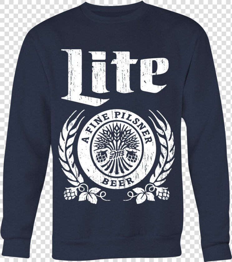 Vintage Miller Lite Sweatshirt Hoodie Long Sleeve T   Miller Lite Logo Black And White  HD Png DownloadTransparent PNG