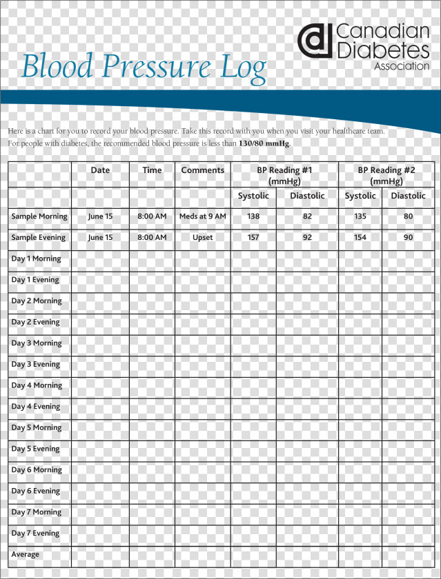 Blood Pressure And Blood Sugar Log Sheet New Free Printable   Printable Blood Pressure Log Chart  HD Png DownloadTransparent PNG