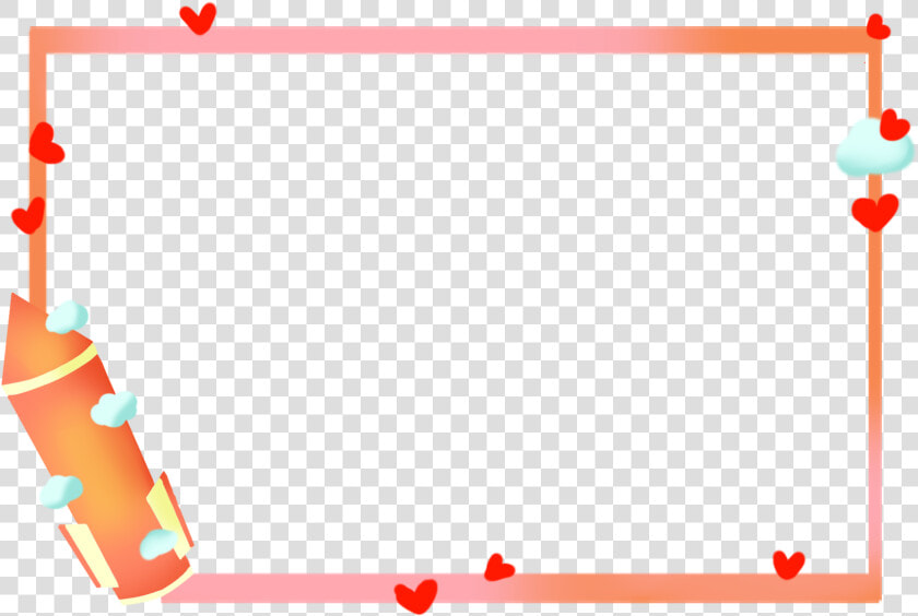 Cute Border Cartoon Rocket Love Png And Psd   Cute Border Line Clipart  Transparent PngTransparent PNG