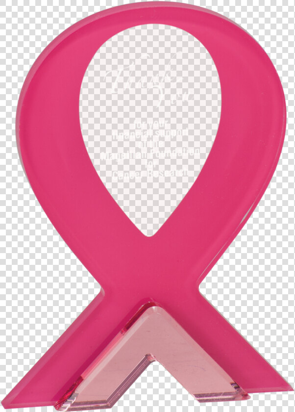 Pink Ribbon Stand up Acrylic Award   Awareness Ribbon  HD Png DownloadTransparent PNG