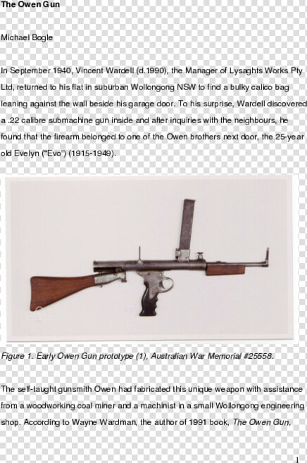 Owen Machine Gun  HD Png DownloadTransparent PNG