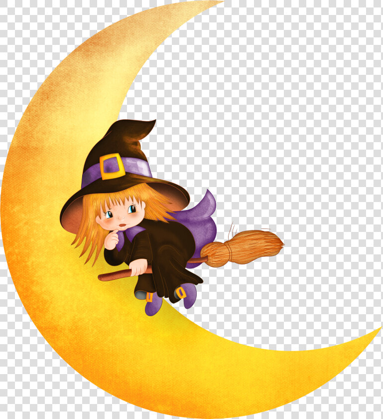 Halloween Clipart Clipart Moon   Witch On The Moon  HD Png DownloadTransparent PNG