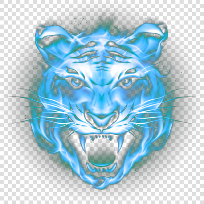 Ftestickers Fantasyart Tiger Fire Flames Bluefire   Tiger Face Png Hd  Transparent PngTransparent PNG