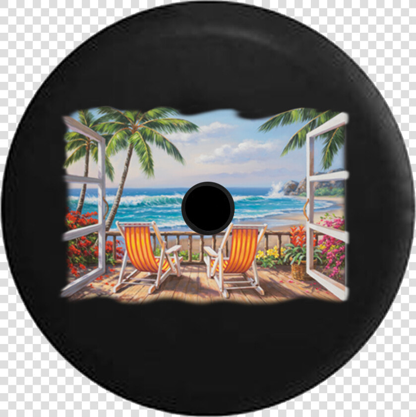 Jeep Wrangler Jl Backup Camera Beach Deck Patio Waves   Sung Kim Painting  HD Png DownloadTransparent PNG