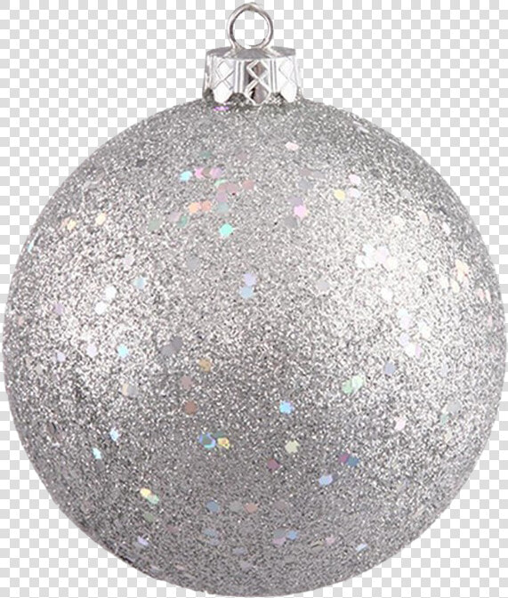 Single Silver Christmas Ball Png Photos   Silver Glitter Christmas Ball  Transparent PngTransparent PNG