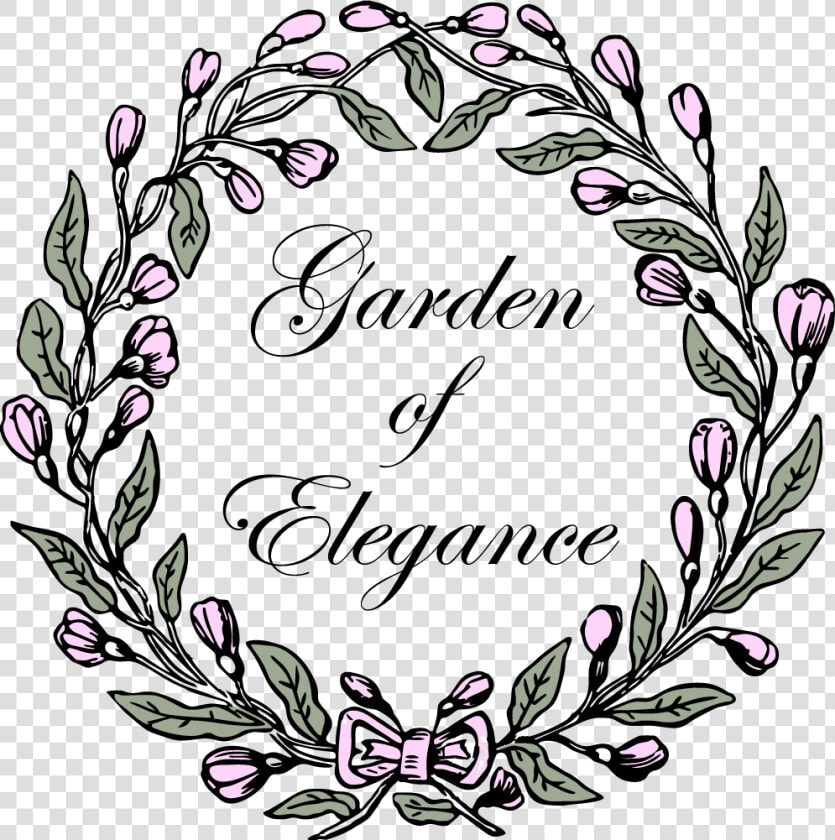 Garden Of Elegance   Free Floral Wreath Clipart Black And White  HD Png DownloadTransparent PNG