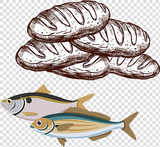 Five Loaves And Two Fish Cartoon  HD Png DownloadTransparent PNG