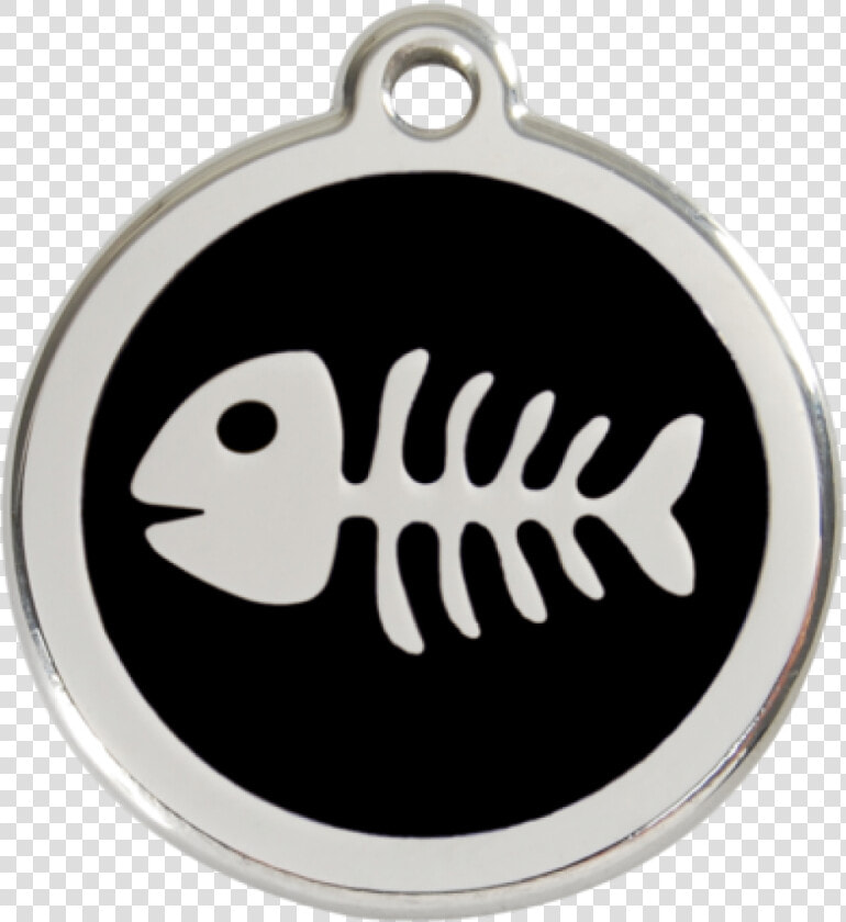 Black Fish Skeleton Pet Tag   Fish Bones  HD Png DownloadTransparent PNG