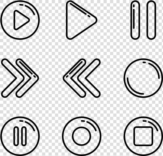 Media Mega Pack Outlined   Media Player Icon Png  Transparent PngTransparent PNG