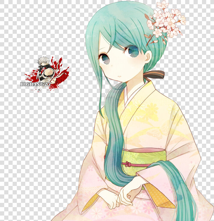 Hatsune Miku Kimono Render   Png By Bigbang27   Miku Hatsune En Kimono  Transparent PngTransparent PNG