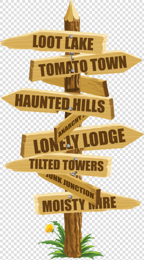 Landed Dusty Depot And All I Got   Png Download   Fortnite Sign Post  Transparent PngTransparent PNG