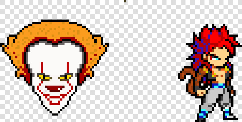 Pennywise And Super Saiyen 4 Gogito   Pixel Art Minecraft Pennywise  HD Png DownloadTransparent PNG