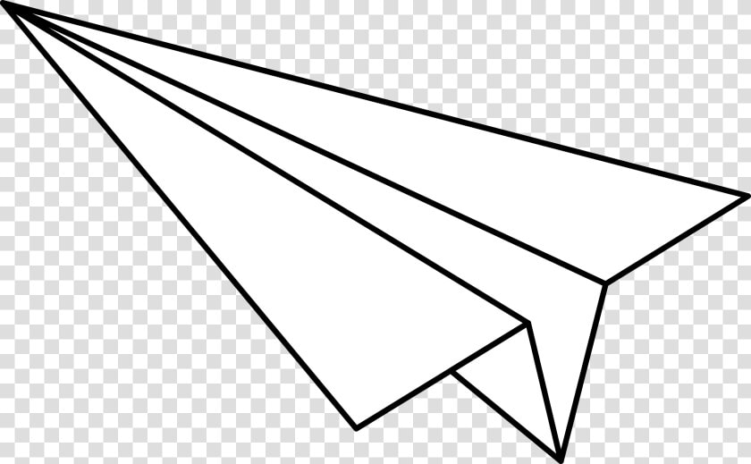 Line Art triangle symmetry   Paper Airplane Clipart Black And White  HD Png DownloadTransparent PNG