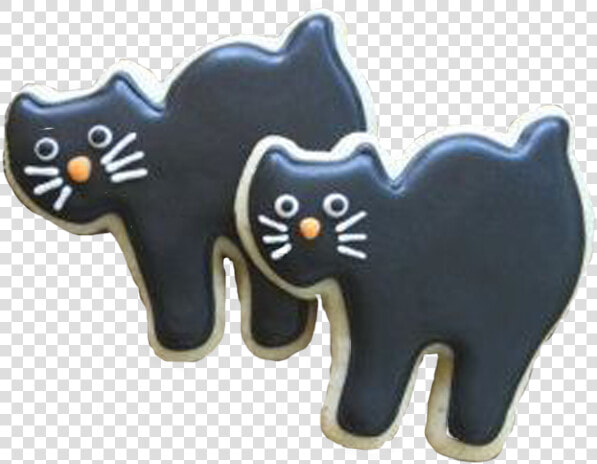 Black Cat Decorated Halloween Cookie   Cartoon  HD Png DownloadTransparent PNG