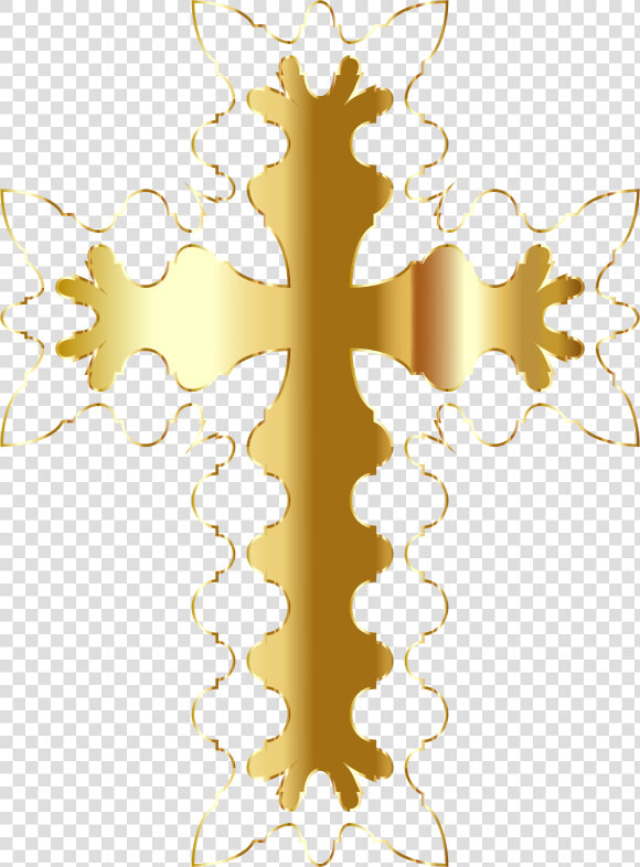 Geometric Braces Cross Gold 2 No Bg   Motif  HD Png DownloadTransparent PNG