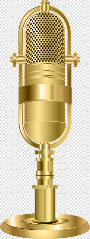 Transparent Microphone Silhouette Png   Gold Microphone Transparent Background  Png DownloadTransparent PNG