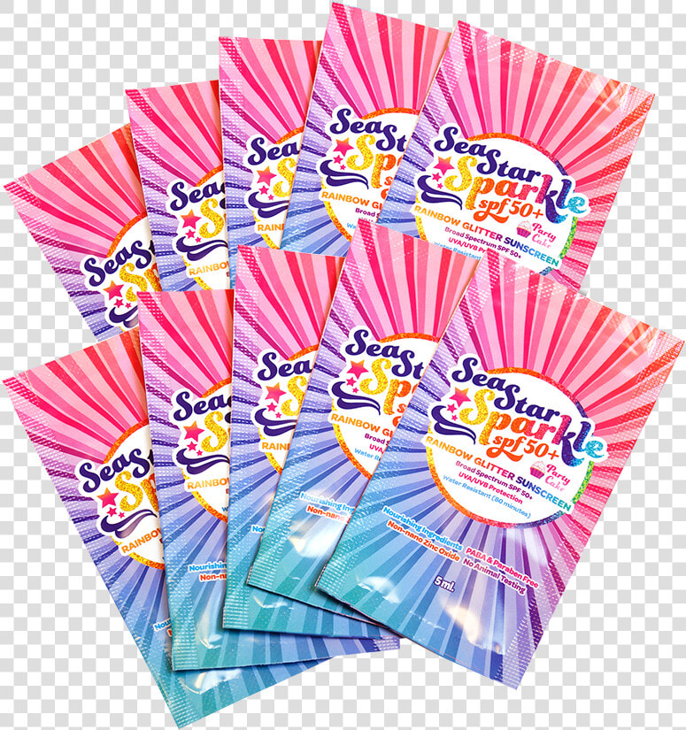 10 Seastar Sparkle Spf50 Travel Packets   Party Cake   Art Paper  HD Png DownloadTransparent PNG