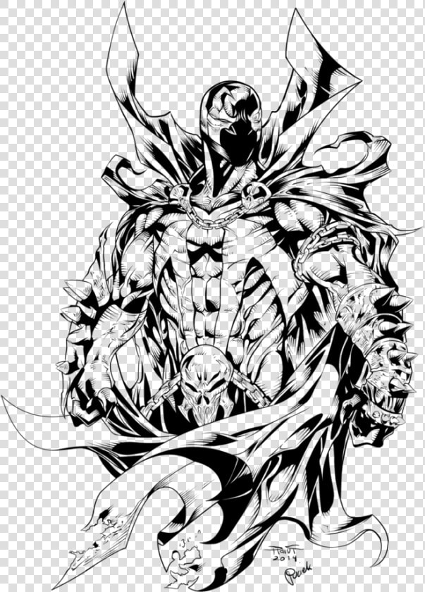 Spawn Ink By Puciek Mystic Arts  Digital Ink  Spawn    Spawn Black And White  HD Png DownloadTransparent PNG