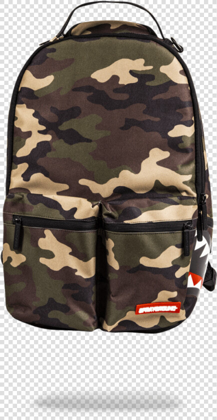 Bape Shark Camouflage Backpack   Sprayground Backpack Double Cargo Side Shark  HD Png DownloadTransparent PNG