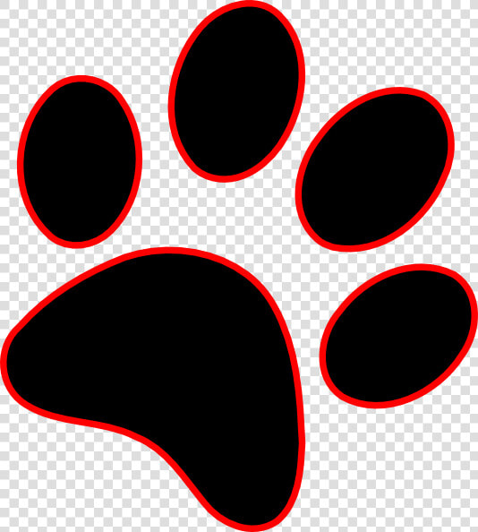 Paw Print Clip Art   Black And Red Paw Print  HD Png DownloadTransparent PNG