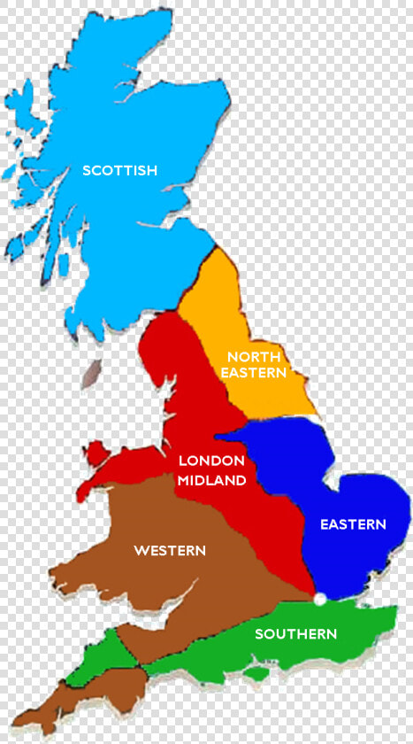 Railway Cottage Holidays   British Rail Regions Map  HD Png DownloadTransparent PNG