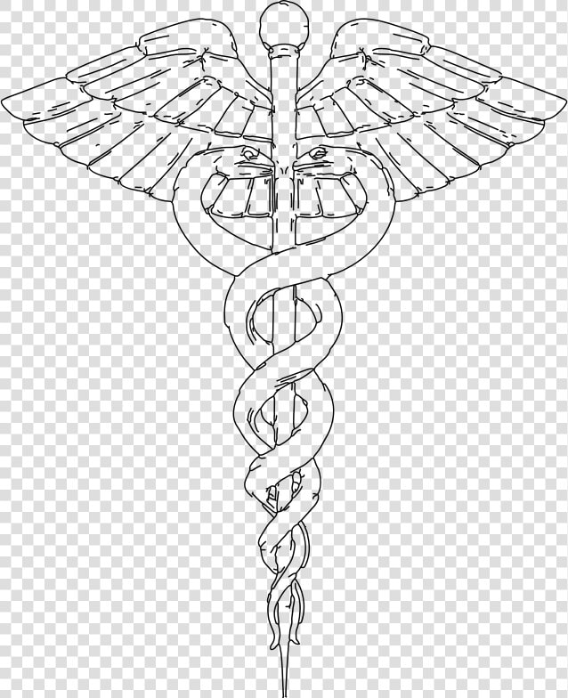 Caduceus Line Art   Hermes Symbol Drawing  HD Png DownloadTransparent PNG