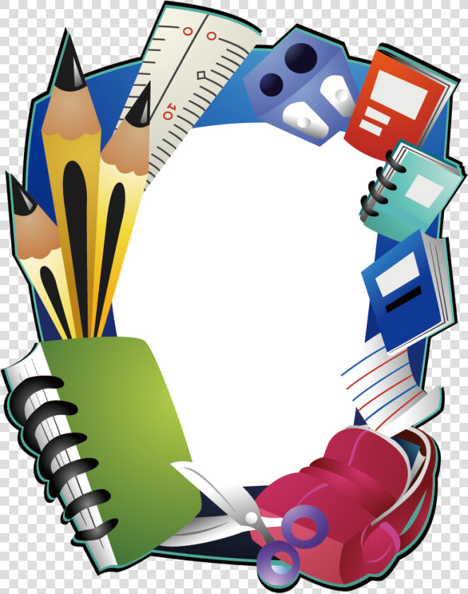 School Clip Frame Design   School Supply Border Design  HD Png DownloadTransparent PNG